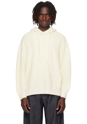 COMMAS Off-White Relaxed Knit Hoodie