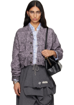Maison MIHARA YASUHIRO Purple Mohair Knit Cardigan