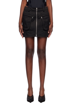 Mugler Black Cargo Miniskirt