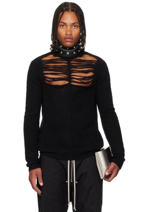 Rick Owens Black Concordians LS Grid Knit Sweater
