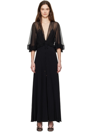 Chloé Black V-Neck Maxi Dress