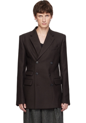 Dries Van Noten Brown Regular Fit Wool Blazer