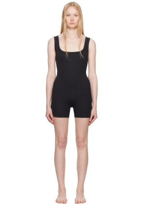SKIMS Black Cotton Rib Onesie Romper