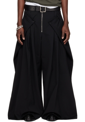 LU'U DAN SSENSE Exclusive Black Super Big Tailored Trousers