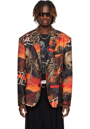 LU'U DAN Black & Orange Slim Jim Blazer