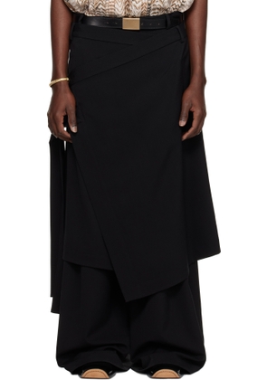 LU'U DAN Black Apron Skirt