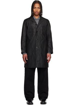 Junya Watanabe Black Coated Cotton Coat