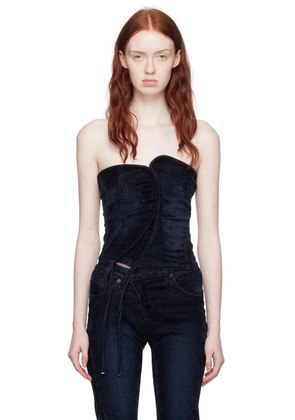 Ottolinger Navy Asymmetric Denim Tank Top
