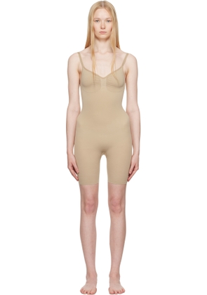 SKIMS Beige Seamless Sculpt Mid Thigh Bodysuit