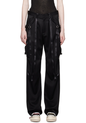 R13 Black Articulated Tuxedo Trousers