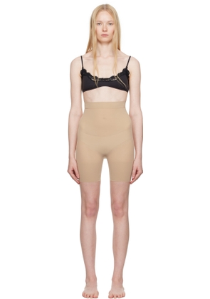 SKIMS Beige Sheer Seamless High-Waisted Mid Thigh Shorts