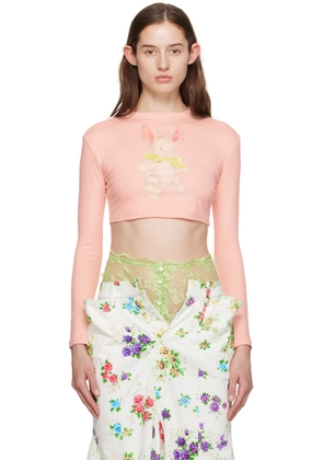 Yuhan Wang Pink Bunny Long Sleeve T-Shirt