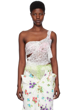 Yuhan Wang White Draped Top