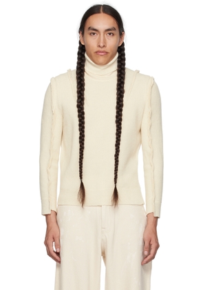 R13 Off-White Flat Sleeve Turtleneck