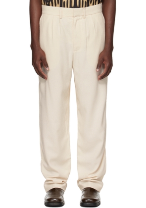 COMMAS Off-White Textured Tailored Trousers