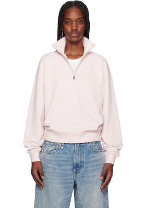 Maison Kitsuné Pink Baby Fox Patch Half Zip Sweatshirt