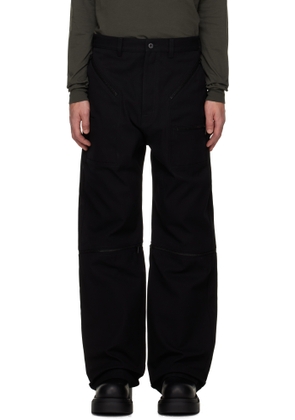 Rick Owens Black Concordians Bonotto Strobe Convertible Jeans