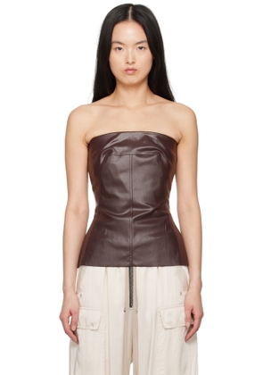 Rick Owens Brown Hollywood Bustier Denim Top