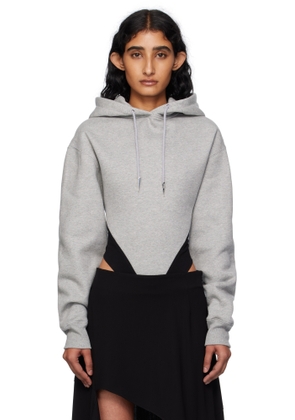 Mugler Gray & Black Fleece Hood Bodysuit