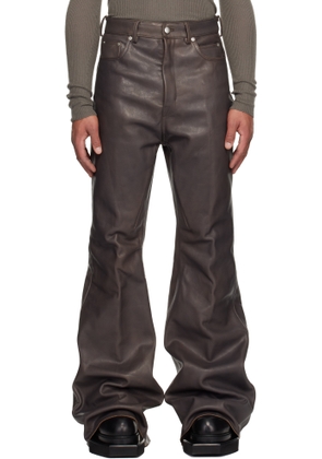 Rick Owens Gray Concordians Runway Bolans Leather Pants