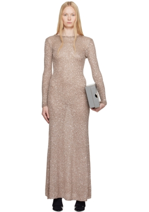 Balenciaga Beige Sequin Maxi Dress