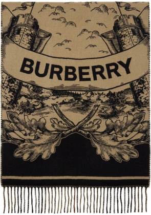 Burberry Beige Reversible EKD Cashmere Scarf