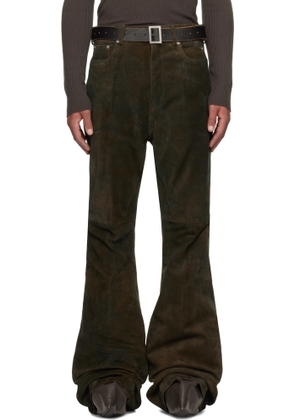 Rick Owens Gray Concordians Bolans Leather Pants