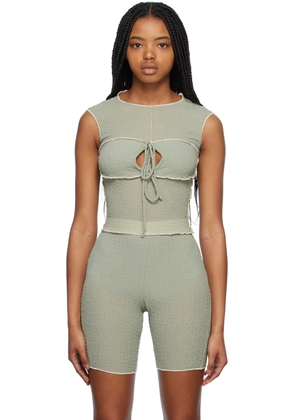 Yuzefi Green Keyhole Tank Top