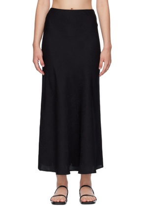 Silk Laundry Black Bias Cut Maxi Skirt