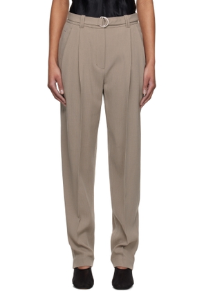 3.1 Phillip Lim Taupe Double Pleat Tapered Trousers