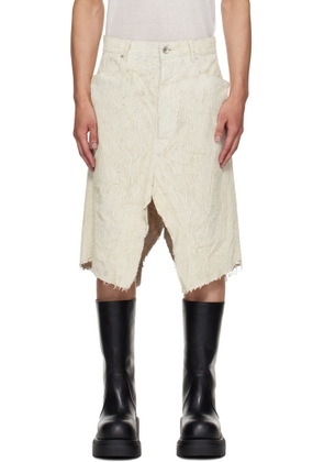 Rick Owens White Concordians Slivered Denim Skirt