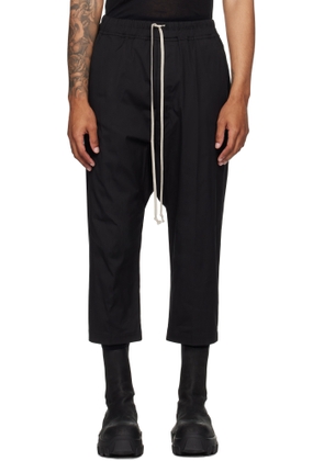 Rick Owens Black Concordians Forever Drawstring Cropped Trousers