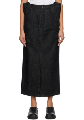 Subtle Le Nguyen Black Flat Denim Maxi Skirt