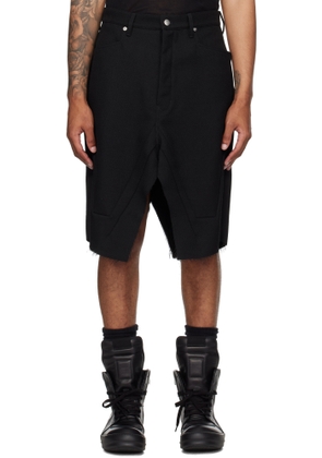 Rick Owens Black Concordians Slivered Midi Skirt