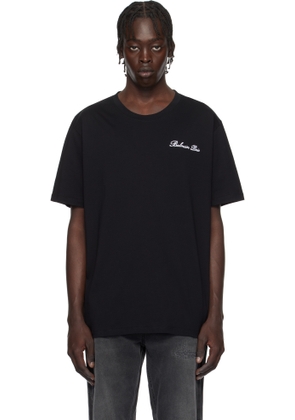 Balmain Black Loose 'Balmain' Signature Embroidery T-shirt
