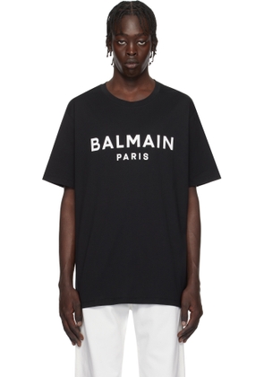 Balmain Black 'Balmain Paris' Print T-shirt
