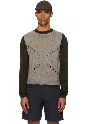 ROA Blue & Beige Vortex Crewneck Vest