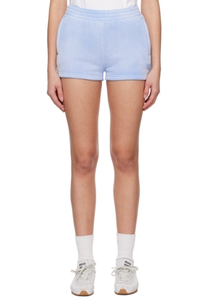 alexanderwang.t Blue Puff Paint Logo Shorts