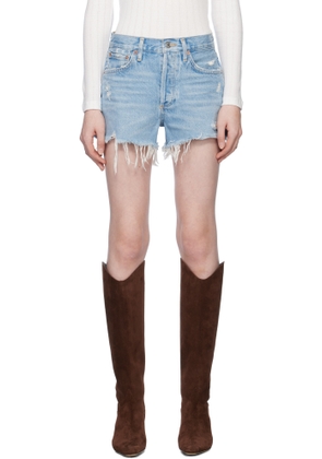 AGOLDE Blue Parker Vintage Cut Off Denim Short