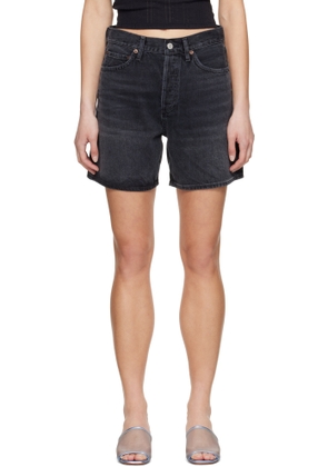 AGOLDE Black Dame Denim Shorts