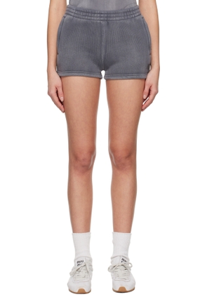alexanderwang.t Gray Puff Paint Logo Shorts