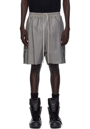 Rick Owens Gray Concordians Boxers Leather Shorts
