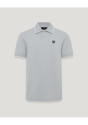 Belstaff Tipped Polo Men's Cotton Pique Quarry Blue Size M
