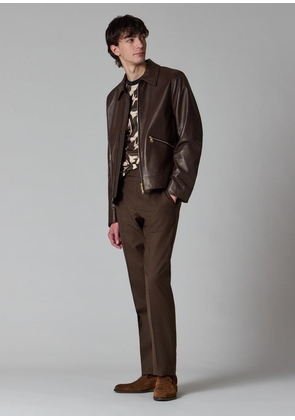 Paul Smith Chocolate Brown Leather Jacket