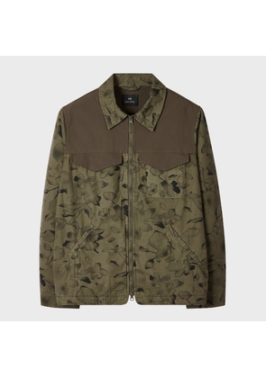 PS Paul Smith Khaki Cotton 'Good Fortune Floral' Jacket Green