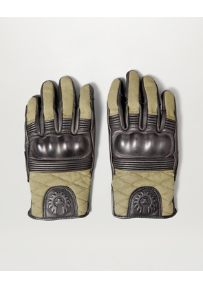 Belstaff Hampstead Motorcycle Glove Men's Calf Leather Black / Forest Green Size 2XL