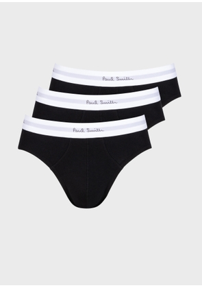 Paul Smith Black Cotton-Stretch Briefs Three Pack
