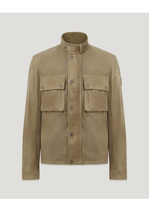 Belstaff Racemaster Air Jacket Men's Hand Waxed Leather Dark Sand Size UK 36