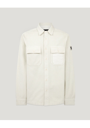 Belstaff Fallgate Shirt Men's Cotton Corduroy Silver Birch Size L