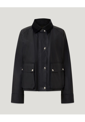 Belstaff Cyan Jacket Women's Waxed Cotton Mid Blue Size L